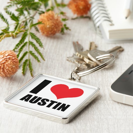 I Liebe Austin Schlüsselanhänger (Seite)