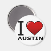 I LIEBE AUSTIN, TX - TEXAS MAGNET (Vorderseite/Rückseite)