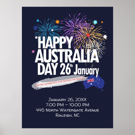 "I LIEBE AUSTRALIA" Australien Tag 26. Januar Poster (Vorne)