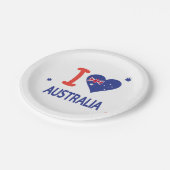 I LIEBE AUSTRALIA glücklich Australien Tag Pappteller (Schrägansicht)