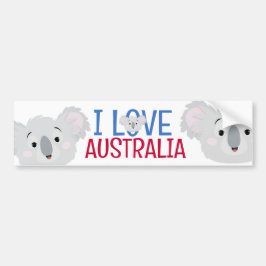 I Liebe Australia Gray Koala Bear Autoaufkleber