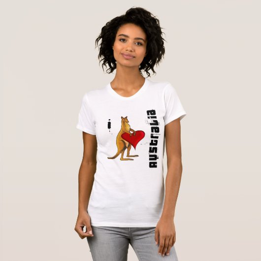 I Liebe Australien - Känguruherzentwurf T-Shirt (Vorne ganz)