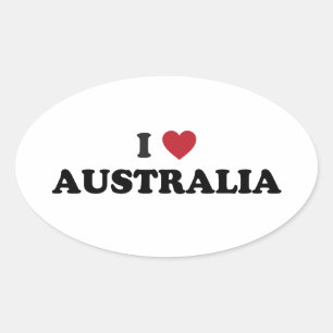I Liebe Australien Ovaler Aufkleber