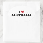 I Liebe Australien Ovaler Aufkleber (Tasche)