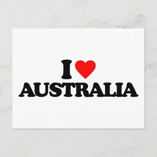 I LIEBE AUSTRALIEN POSTKARTE (Vorderseite)