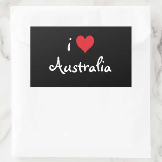 I Liebe Australien Rechteckiger Aufkleber (Tasche)