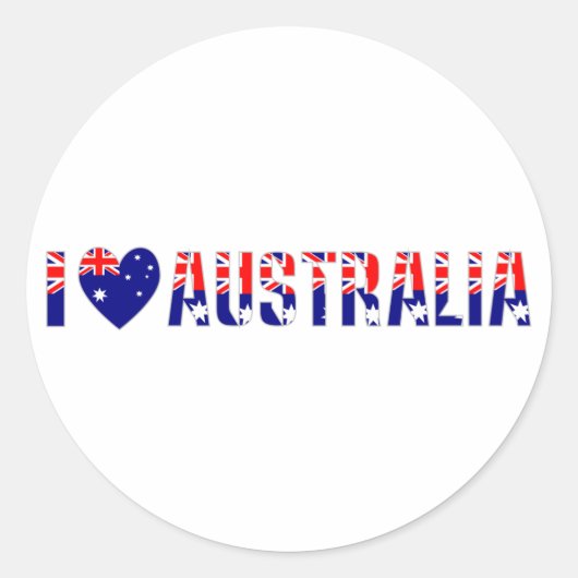 I Liebe Australien Runder Aufkleber (Vorderseite)