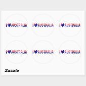 I Liebe Australien Runder Aufkleber (Blatt)