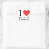 I Liebe Australischer Hirte Quadratischer Aufkleber (Tasche)