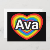 I Liebe Ava. Liebe I Sie Ava. Herz Postkarte (Vorne/Hinten)