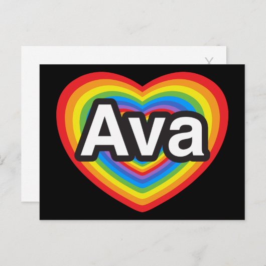 I Liebe Ava. Liebe I Sie Ava. Herz Postkarte (Vorne/Hinten)