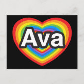 I Liebe Ava. Liebe I Sie Ava. Herz Postkarte (Vorderseite)