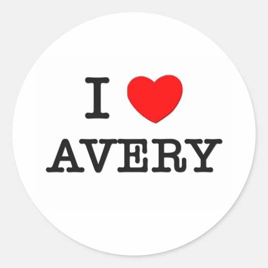 I Liebe Avery Runder Aufkleber (Vorderseite)