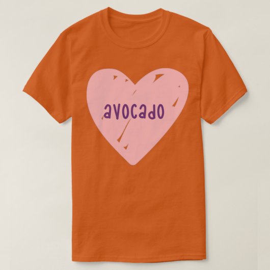 i Liebe avocado pastellrosa Herz T-Shirt (Design vorne)