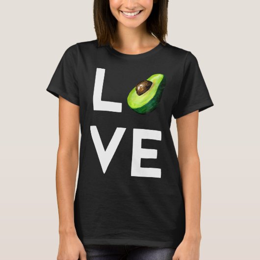 I Liebe Avocado Vegan T-Shirt (Vorderseite)
