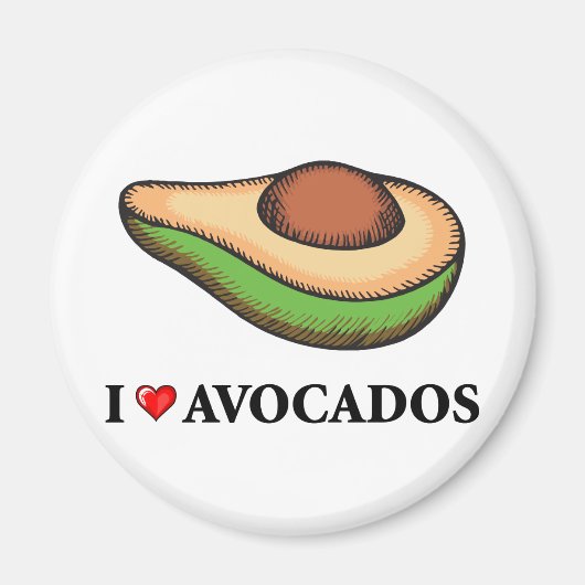 I Liebe Avocados Magnet (Vorne)