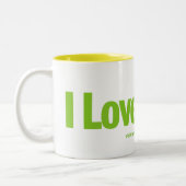 I Liebe-Avocados Zweifarbige Tasse (Links)