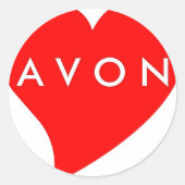 I Liebe AVON Runder Aufkleber (Vorderseite)