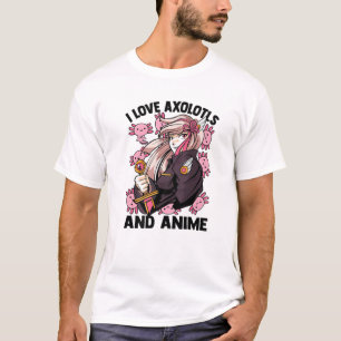 I Liebe Axolotls and Anime - Kawaii Niedlich - Man T-Shirt