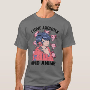 I Liebe Axolotls and Anime - Niedlich Kawaii - Man T-Shirt