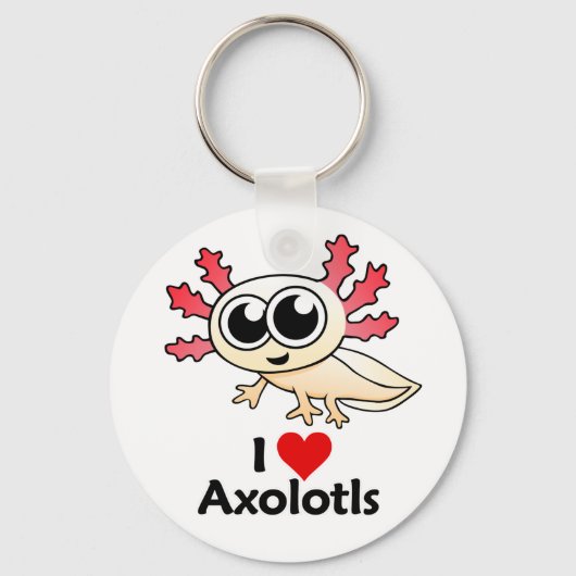I Liebe Axolotls Schlüsselanhänger (Vorderseite)