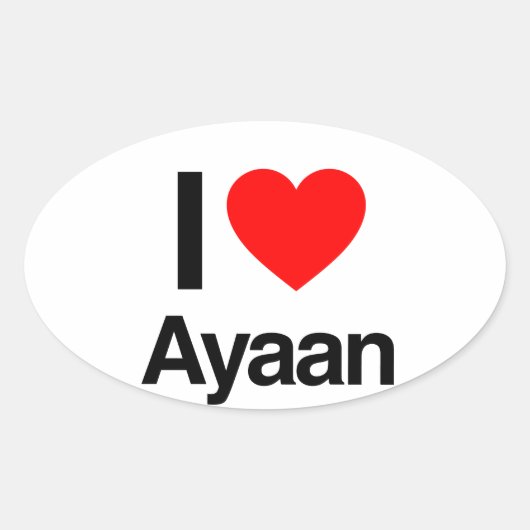 i Liebe ayaan Ovaler Aufkleber (Vorderseite)