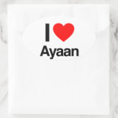 i Liebe ayaan Ovaler Aufkleber (Tasche)
