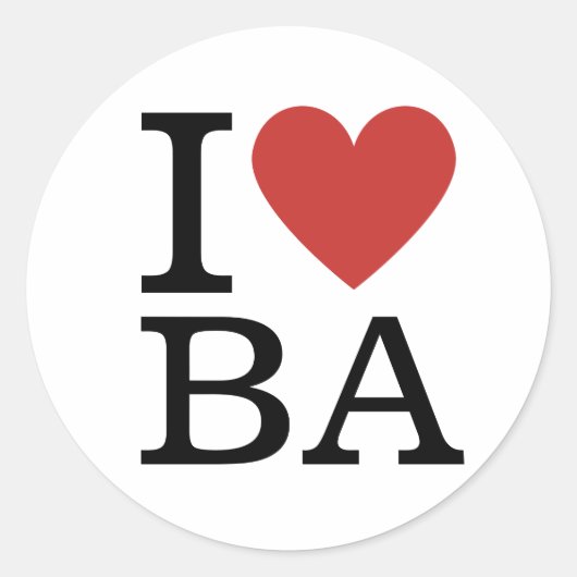 I ❤️ Liebe BA Business Analytics Mitarbeiter CUSTO Runder Aufkleber (Vorderseite)