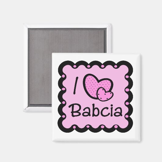 I Liebe Babcia Niedlicher T - Shirt Magnet (Vorderseite/Rückseite)