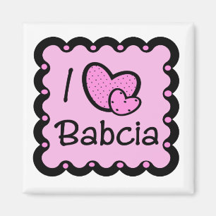 I Liebe Babcia Niedlicher T - Shirt Magnet