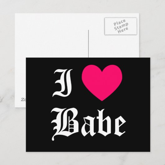 I Liebe Babe Postkarte (Vorne/Hinten)