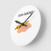 I Liebe Backen Runde Wanduhr (Winkel)
