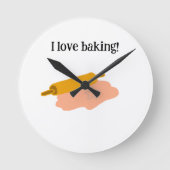 I Liebe Backen Runde Wanduhr (Vorderseite)