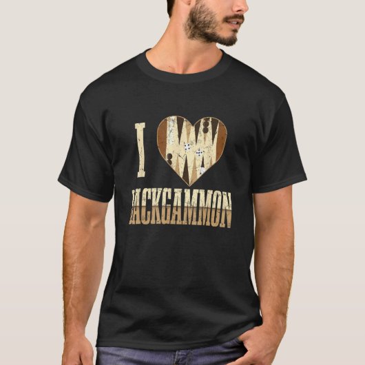 I Liebe Backgammon Board Games T-Shirt (Vorderseite)