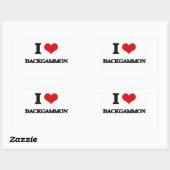 I Liebe Backgammon Rechteckiger Aufkleber (Blatt)