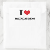 I Liebe Backgammon Rechteckiger Aufkleber (Tasche)