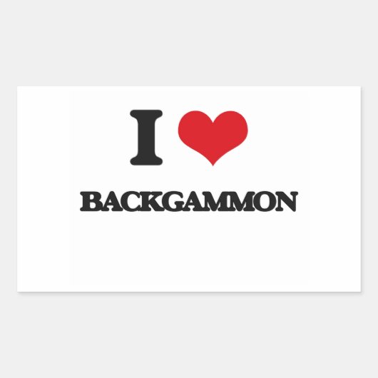 I Liebe Backgammon Rechteckiger Aufkleber (Vorderseite)
