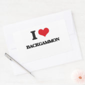 I Liebe Backgammon Rechteckiger Aufkleber (Umschlag)