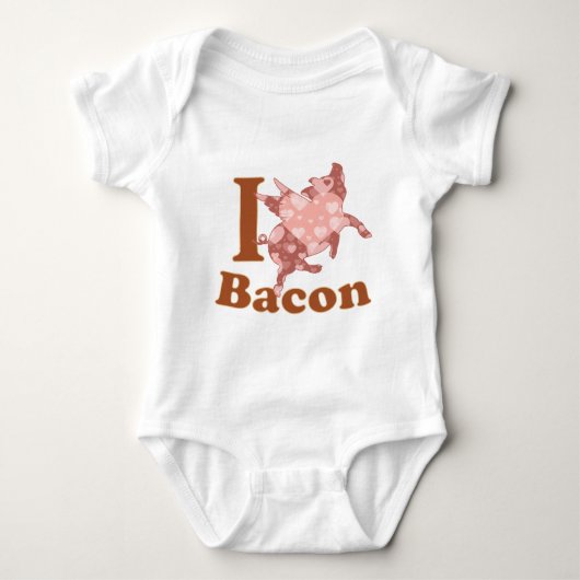 I LIEBE BACON Flugschwein Baby Strampler (Vorderseite)