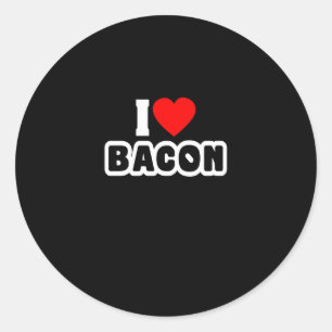 I Liebe Bacon Funny Bacon Lover Runder Aufkleber