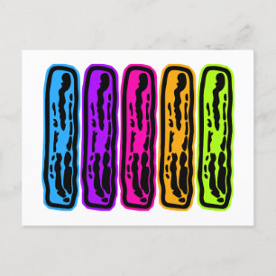 I Liebe Bacon Neon Bacon Strips Postkarte