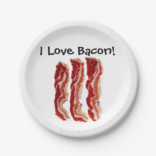 I Liebe Bacon Pappteller (Vorderseite)