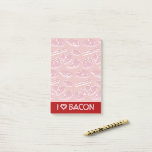 I Liebe Bacon Post-it Klebezettel (Auf Schreibtisch)