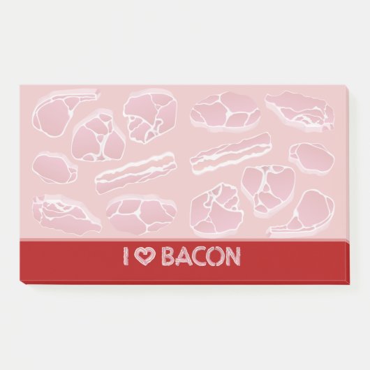 I Liebe Bacon Post-it Klebezettel (Vorderseite)