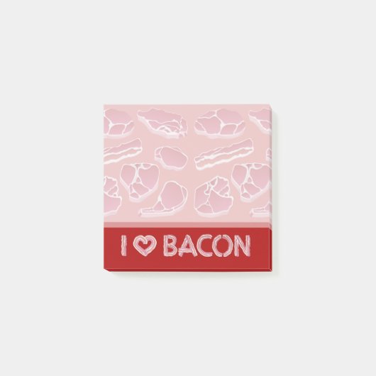 I Liebe Bacon Post-it Klebezettel (Vorderseite)