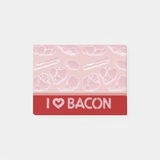I Liebe Bacon Post-it Klebezettel (Vorderseite)