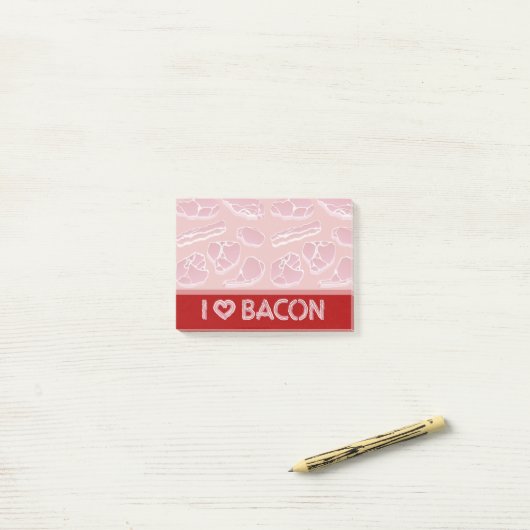 I Liebe Bacon Post-it Klebezettel (Auf Schreibtisch)