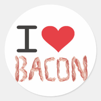 I Liebe Bacon Runder Aufkleber