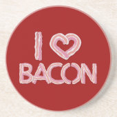 I Liebe Bacon Sandstein Untersetzer (Vorne)