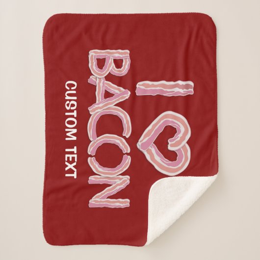 I Liebe Bacon Sherpadecke (Vorderseite)